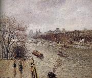 Camille Pissarro rain Louvre oil on canvas